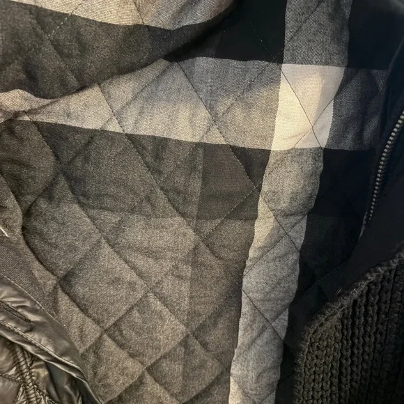 Burberry Black Chunky Ribbed Button Cardigan bomber jacket - Picture 3 of 6